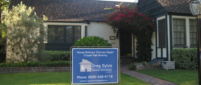 Sylvis sign in fornt of house in Los Angeles