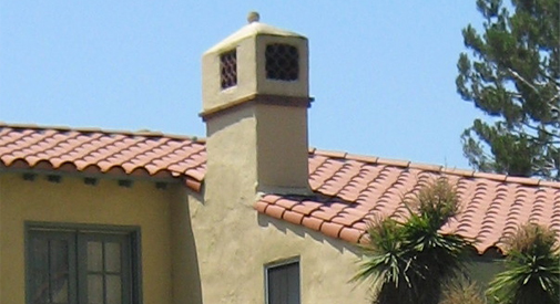 Tile roof and chimney, Pasadena