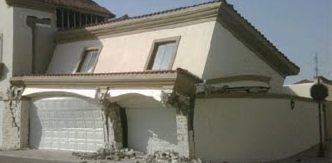 Earthquake damaged structure